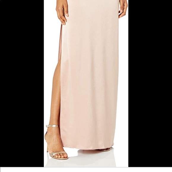 NWT Halston Champagne Blush floor length gown - Picture 6 of 14